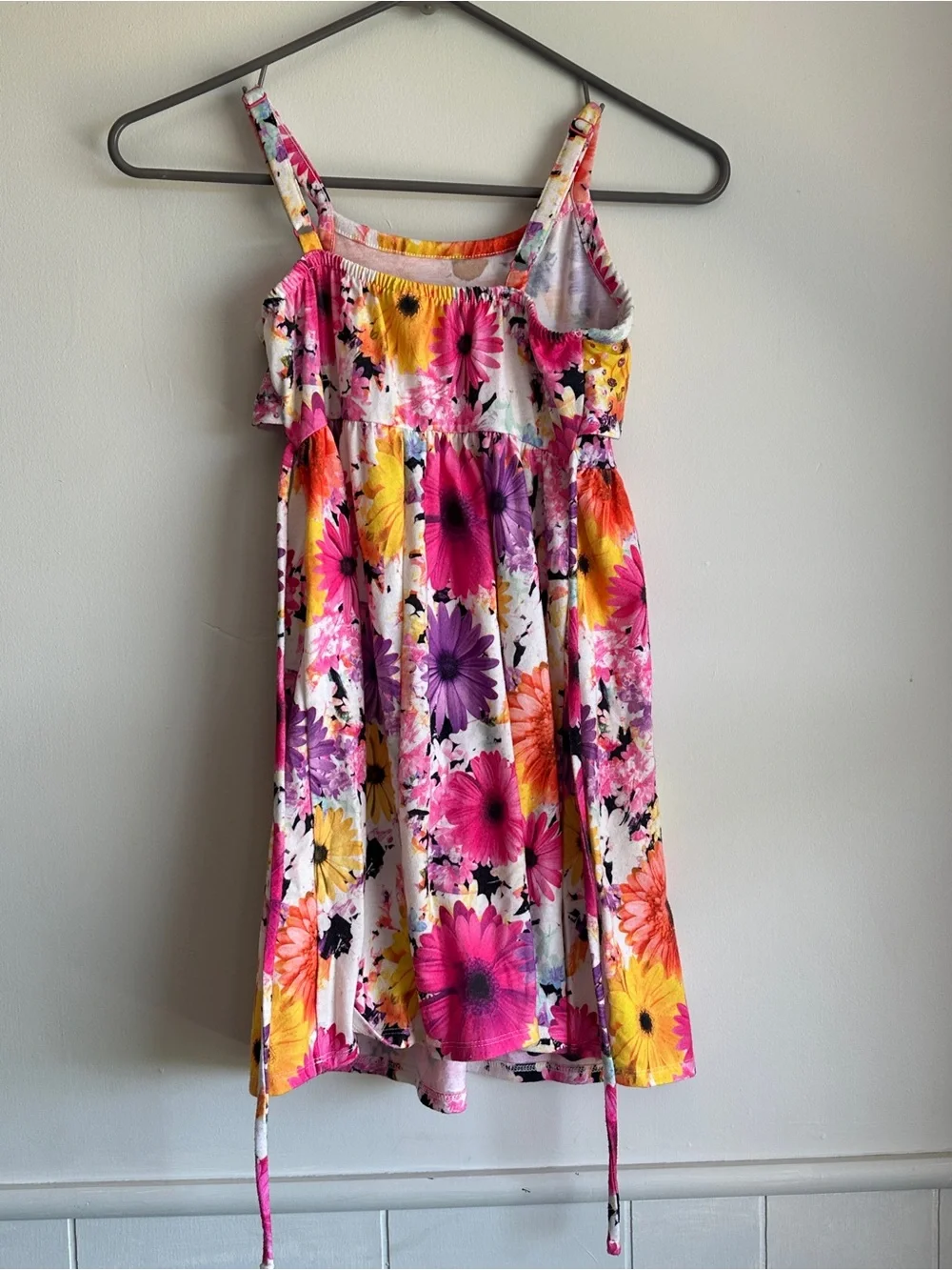Justice Floral Ruffle Sundress in Pink, Yellow & Purple